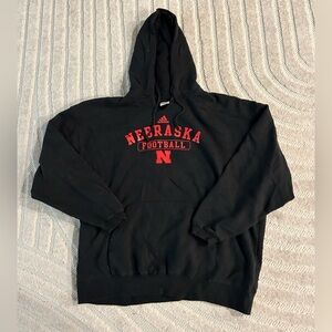 Vintage Adidas Nebraska Cornhuskers Football Hoodie Sweatshirt - 2XL